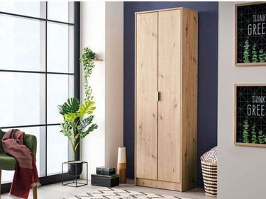 Cotswold Oak Effect Tall Multipurpose Shoe Storage Cupboard - Elegant Home Organiser - UK Luxury Furniture